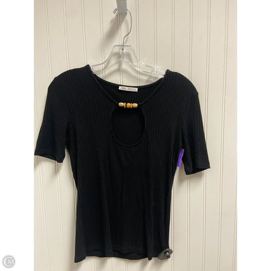 Top Short Sleeve By Zara In Black, Size: S