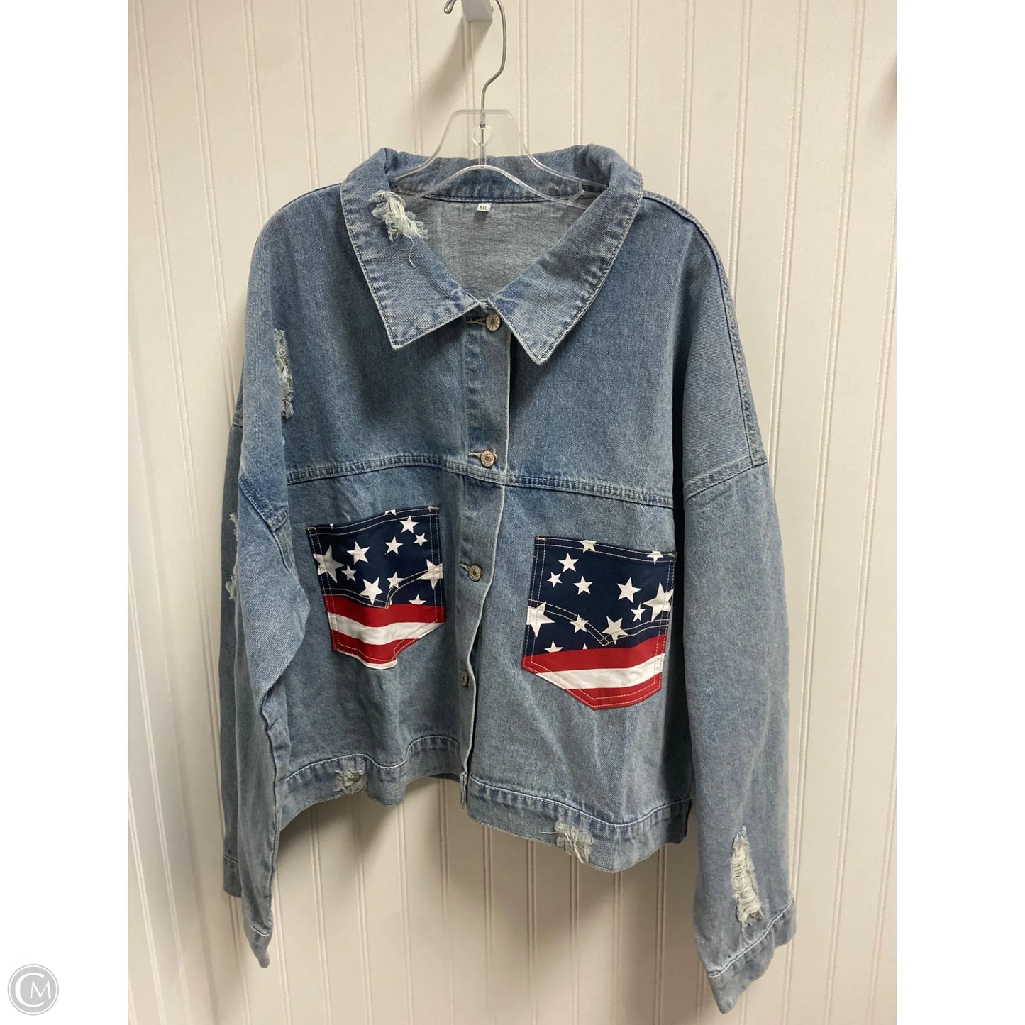 Jacket Denim By Clothes Mentor In Blue Denim, Size: 1x