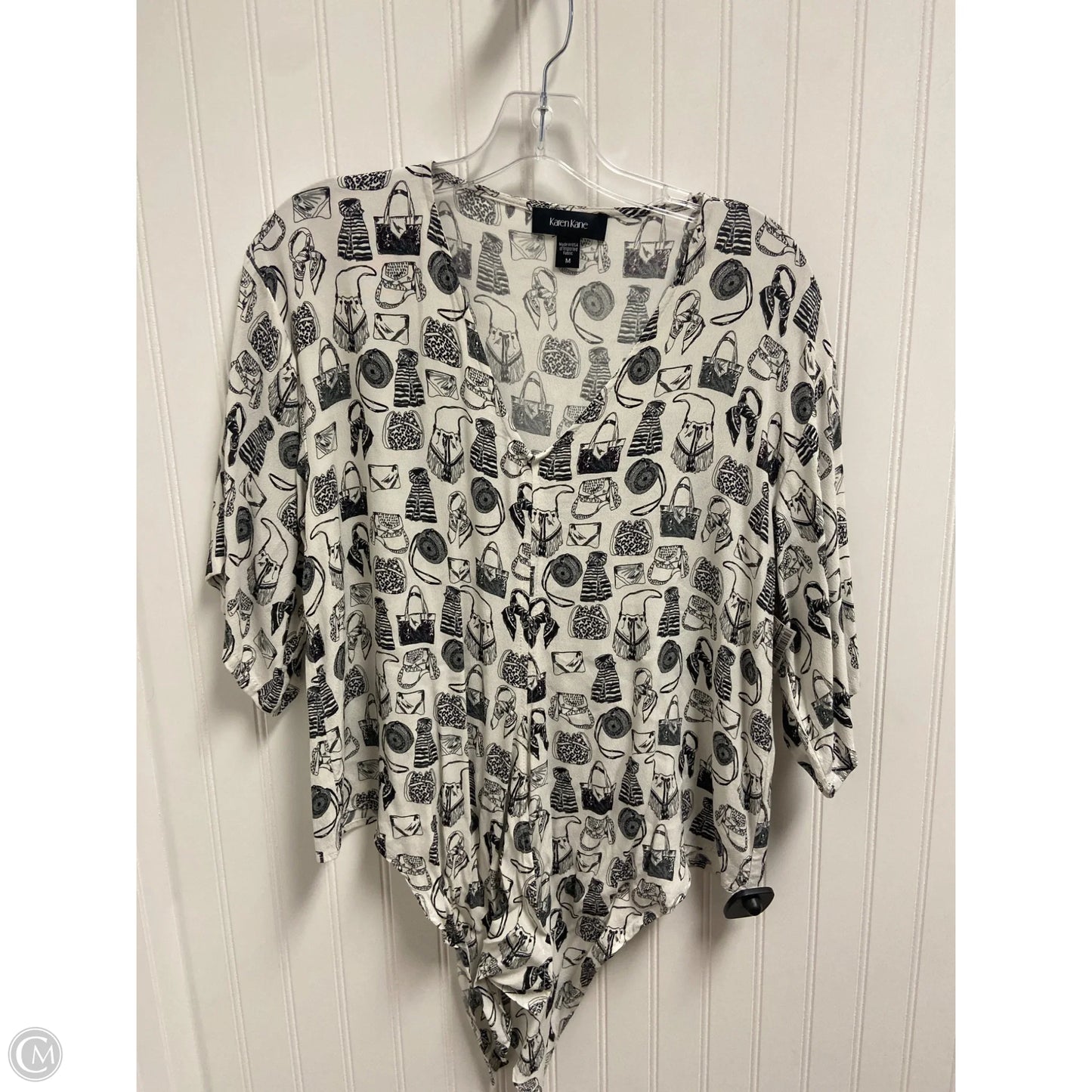 Top Short Sleeve By Karen Kane In White, Size: M