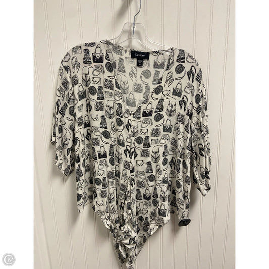Top Short Sleeve By Karen Kane In White, Size: M