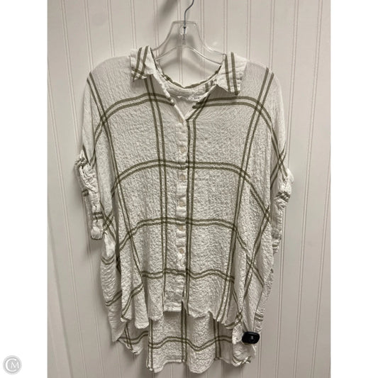 Top Short Sleeve By Jane And Delancey In Checkered Pattern, Size: 2x