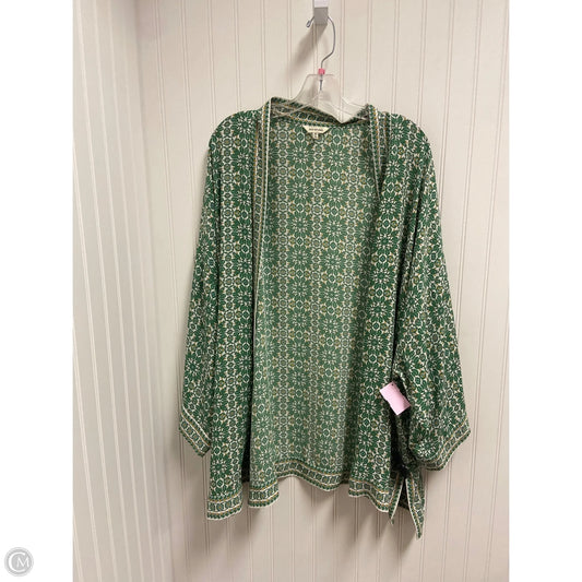 Shawl By Max Studio In Green & White, Size: 2x