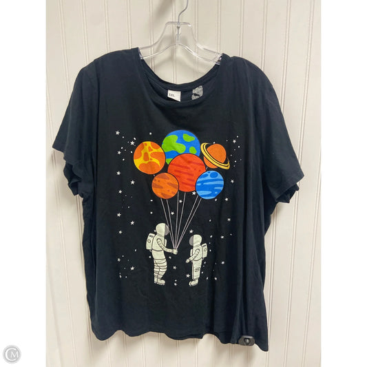 Top Short Sleeve By Clothes Mentor In Black, Size: 3x