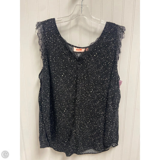 Top Sleeveless By Evri In Black & White, Size: 1x