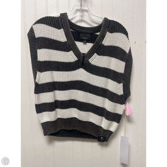Vest Sweater By Lumiere In Black & White, Size: S