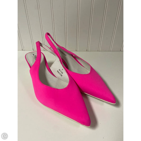 Shoes Heels Kitten By Jeffery Campbell In Pink & White, Size: 9