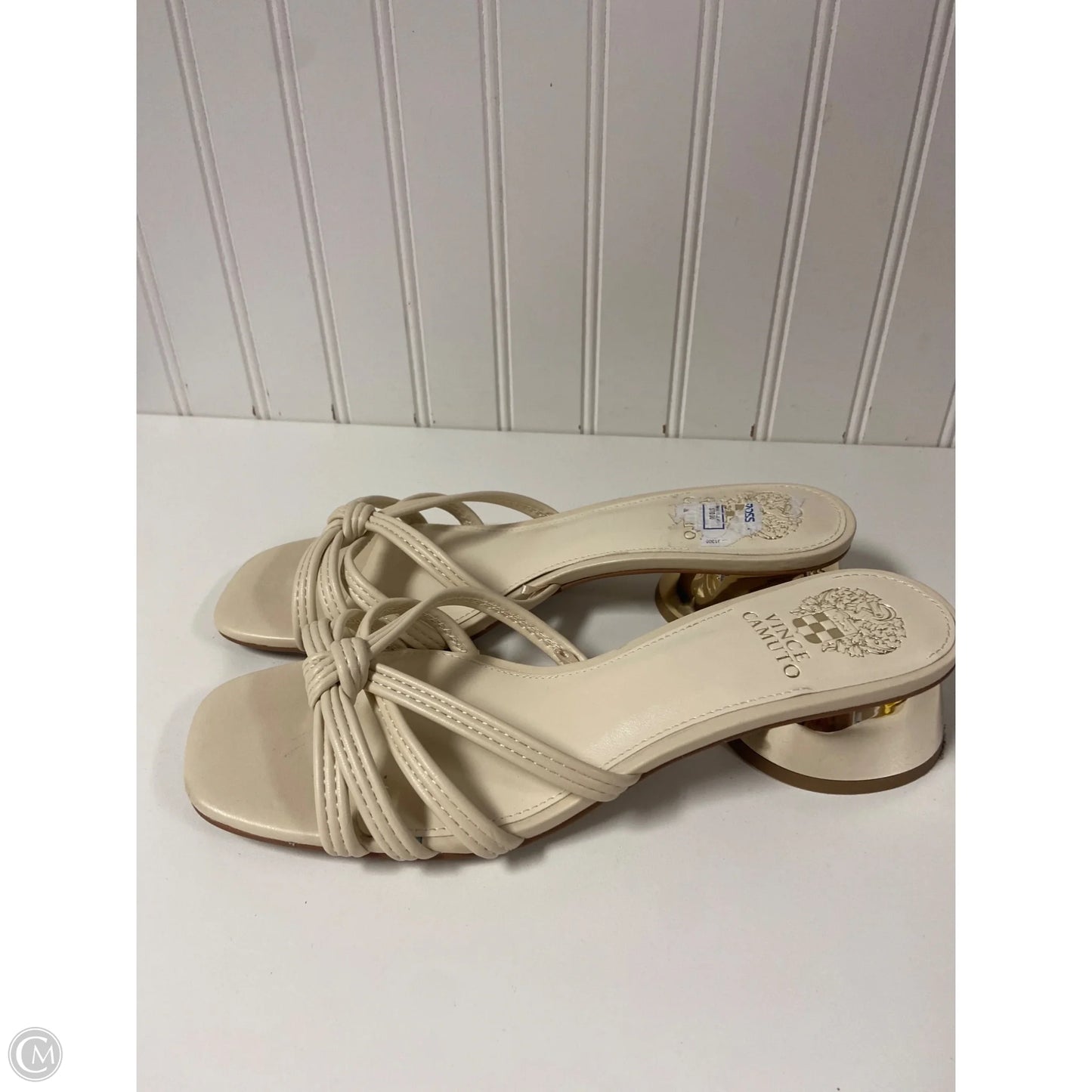 Sandals Heels Kitten By Vince Camuto In Ivory, Size: 9