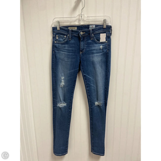 Jeans Skinny By Adriano Goldschmied In Blue Denim, Size: 8