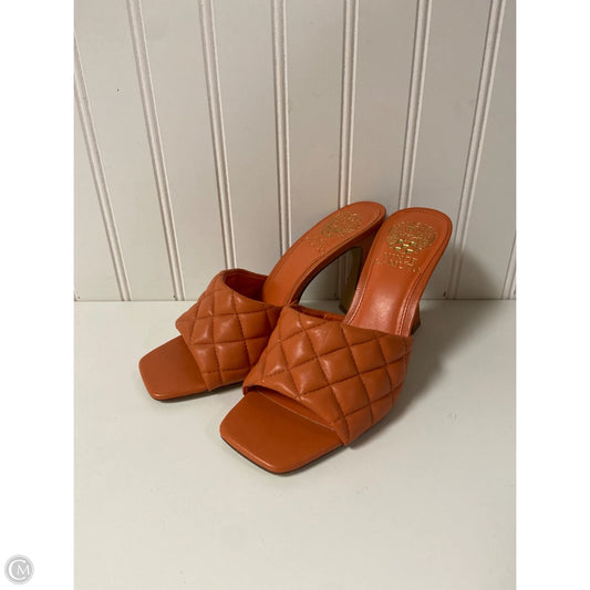 Sandals Heels Stiletto By Vince Camuto In Orange, Size: 6.5