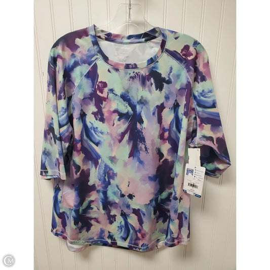 Athletic Top Short Sleeve By Reel Legends In Purple, Size: 1x