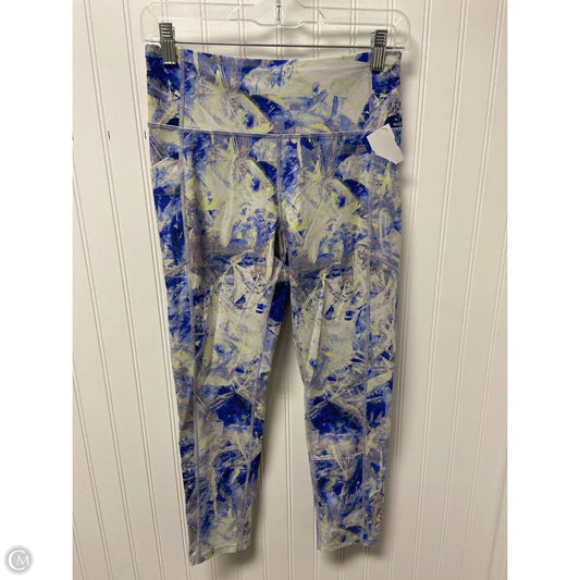 Athletic Leggings By Calvin Klein In Blue & Yellow, Size: M