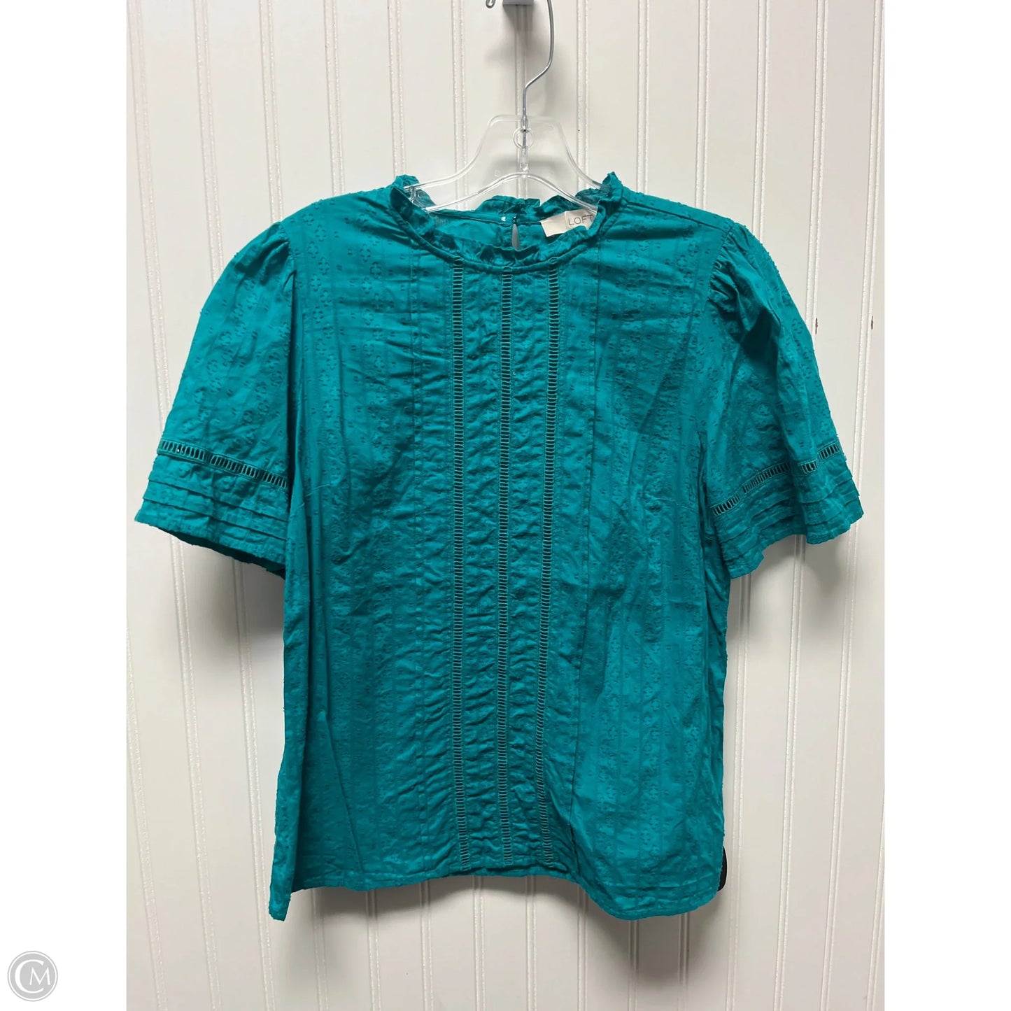 Top Short Sleeve By Loft In Teal, Size: Xs