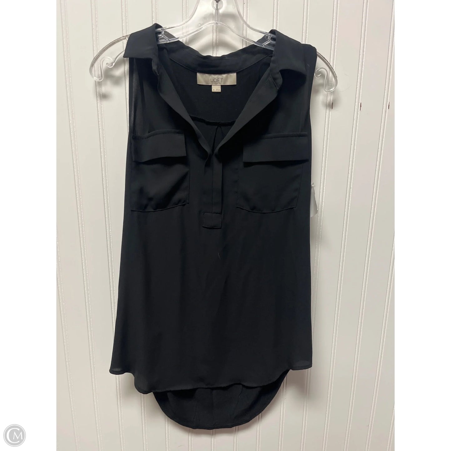 Top Sleeveless By Loft In Black, Size: M