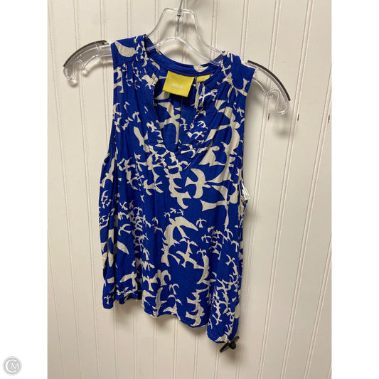Top Sleeveless By Maeve In Blue & Cream, Size: Xs
