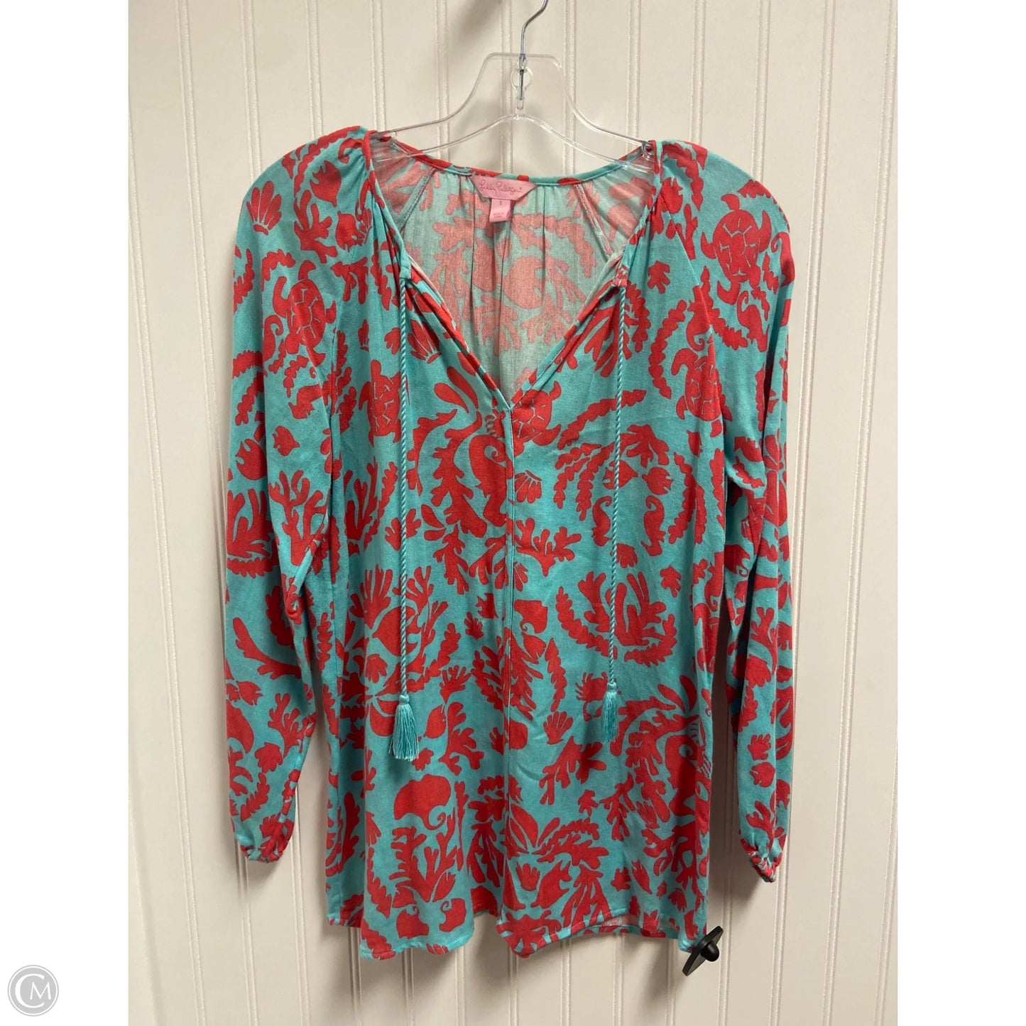 Top Long Sleeve Designer By Lilly Pulitzer In Teal, Size: S