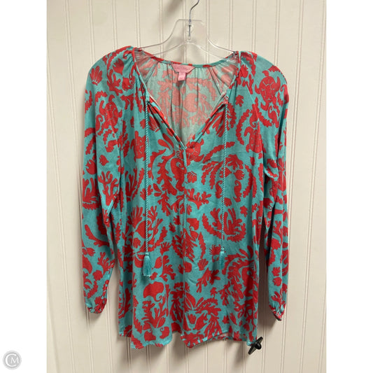 Top Long Sleeve Designer By Lilly Pulitzer In Teal, Size: S