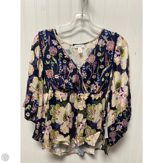 Top Long Sleeve By Tribal In Navy, Size: M