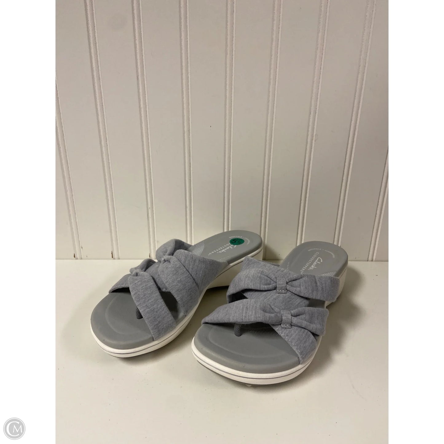 Sandals Heels Wedge By Clarks In Grey, Size: 5.5