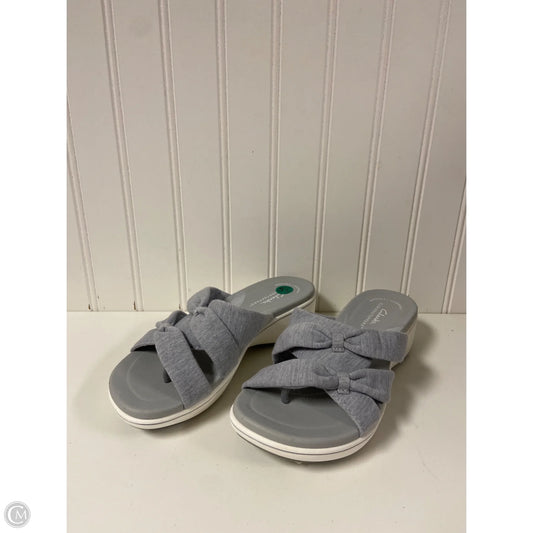 Sandals Heels Wedge By Clarks In Grey, Size: 5.5