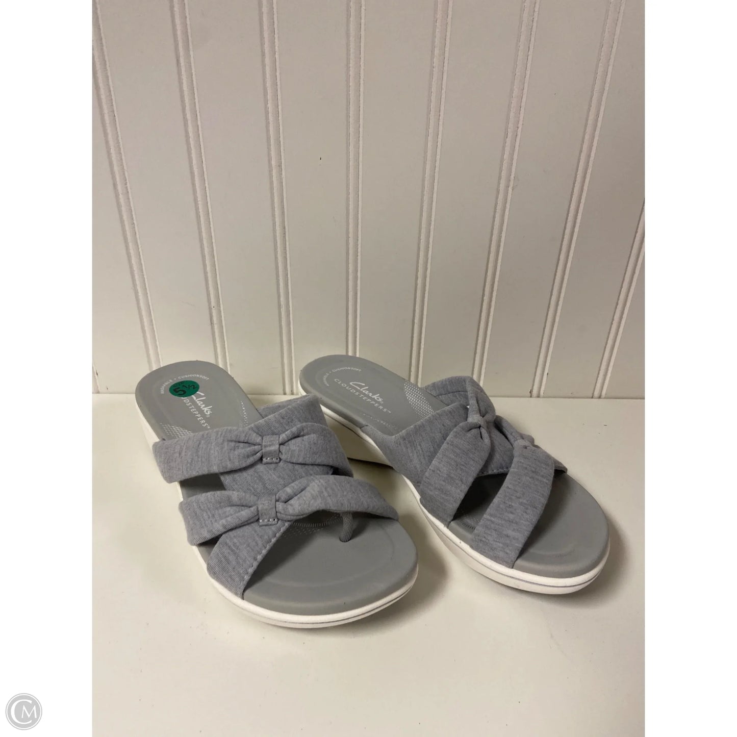 Sandals Heels Wedge By Clarks In Grey, Size: 5.5