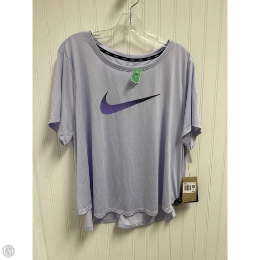 Athletic Top Short Sleeve By Nike In Purple, Size: 1x