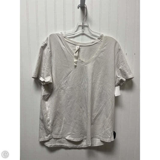 Athletic Top Short Sleeve By Lululemon In White, Size: Xl