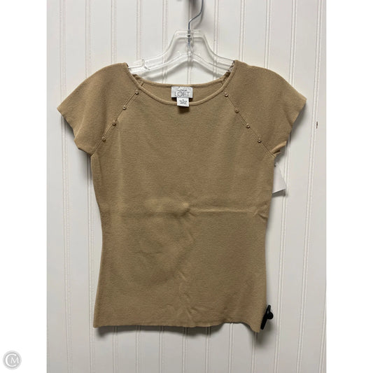 Top Short Sleeve By Loft In Tan, Size: M