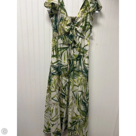 Dress Casual Maxi By Taylor In Green & White, Size: Xl