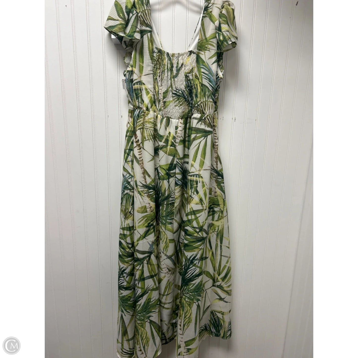 Dress Casual Maxi By Taylor In Green & White, Size: Xl