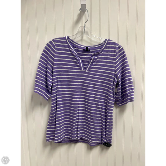 Top Short Sleeve By Talbots In Purple & White, Size: S