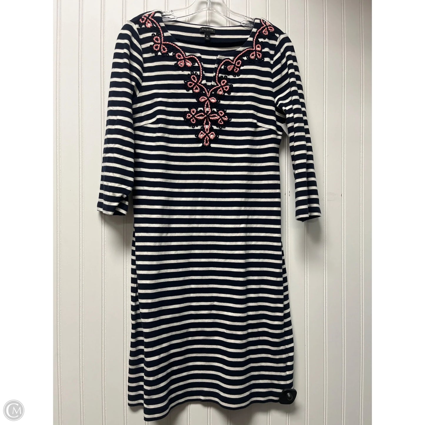 Dress Casual Midi By Talbots In Striped Pattern, Size: M
