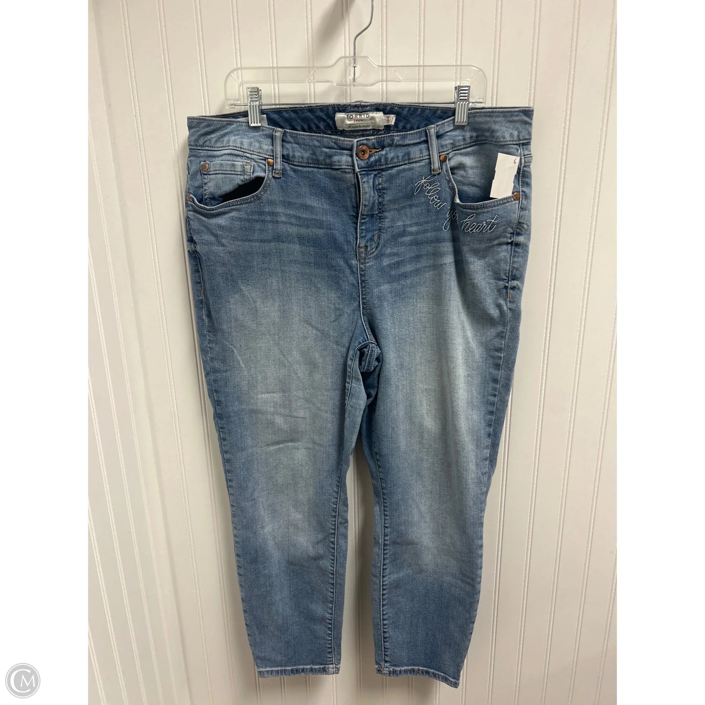 Jeans Straight By Torrid In Blue Denim, Size: 18