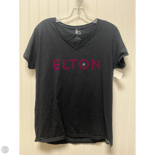 Top Short Sleeve By Clothes Mentor In Black, Size: L