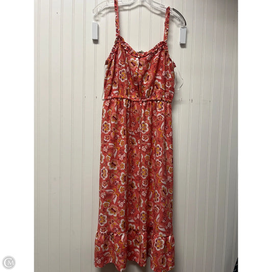 Dress Casual Maxi By Loft In Coral, Size: M