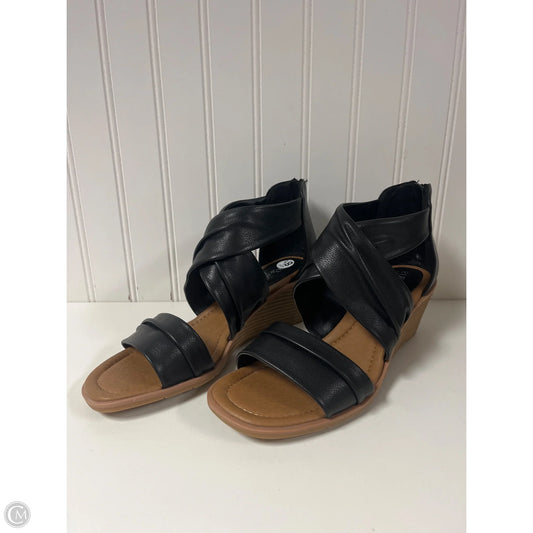Sandals Heels Wedge By Sofft In Black, Size: 8.5