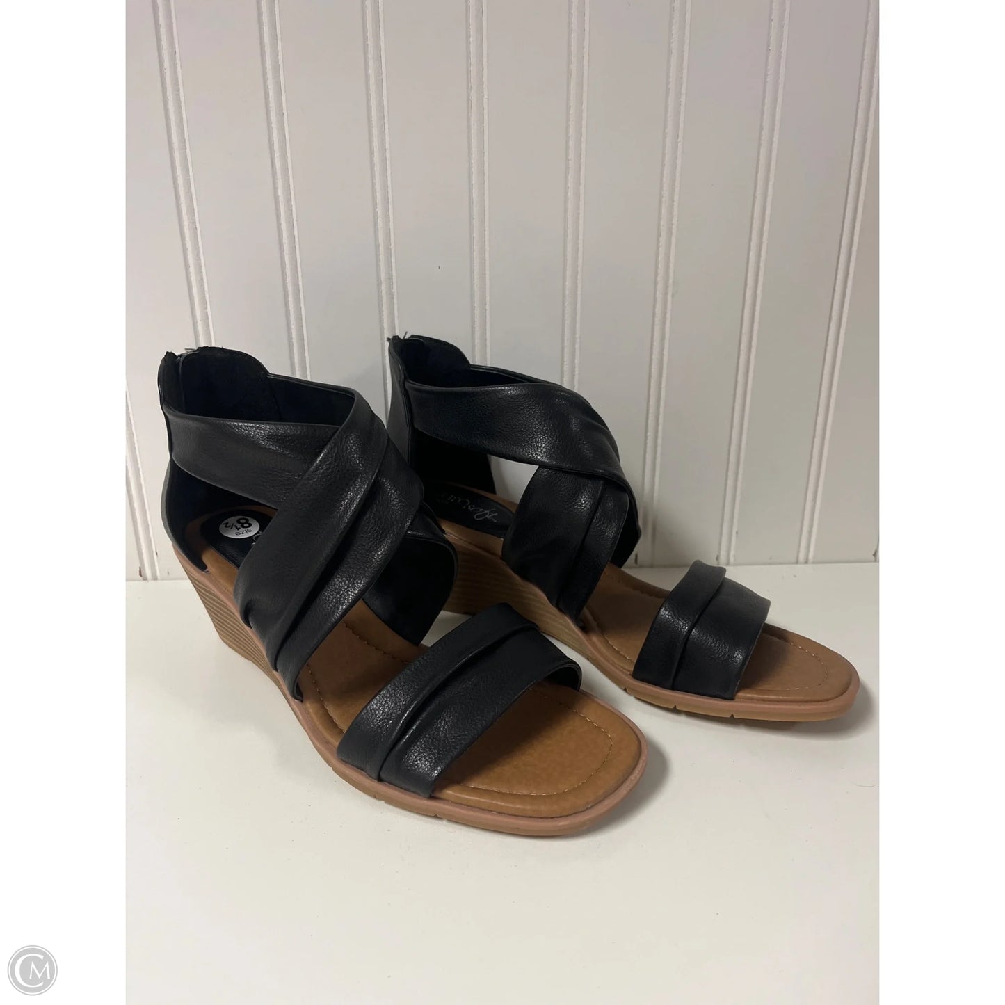 Sandals Heels Wedge By Sofft In Black, Size: 8.5