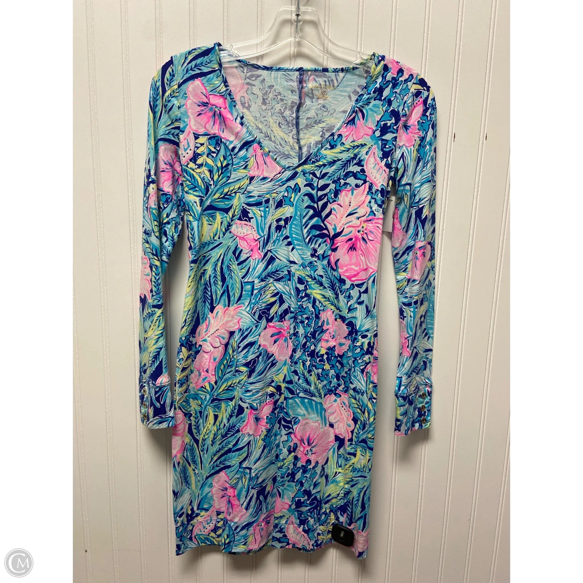 Lilly Pulitzer Davie Dress (Size XXS) (Lapis Lazuli Beach Club Blooms)