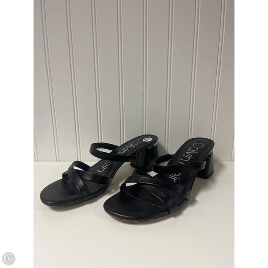 Sandals Heels Block By Calvin Klein In Black, Size: 8.5
