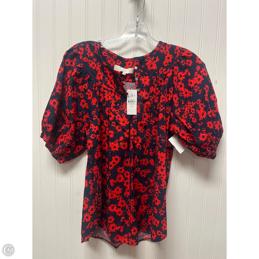 Top Short Sleeve By Loft In Navy, Size: Xs