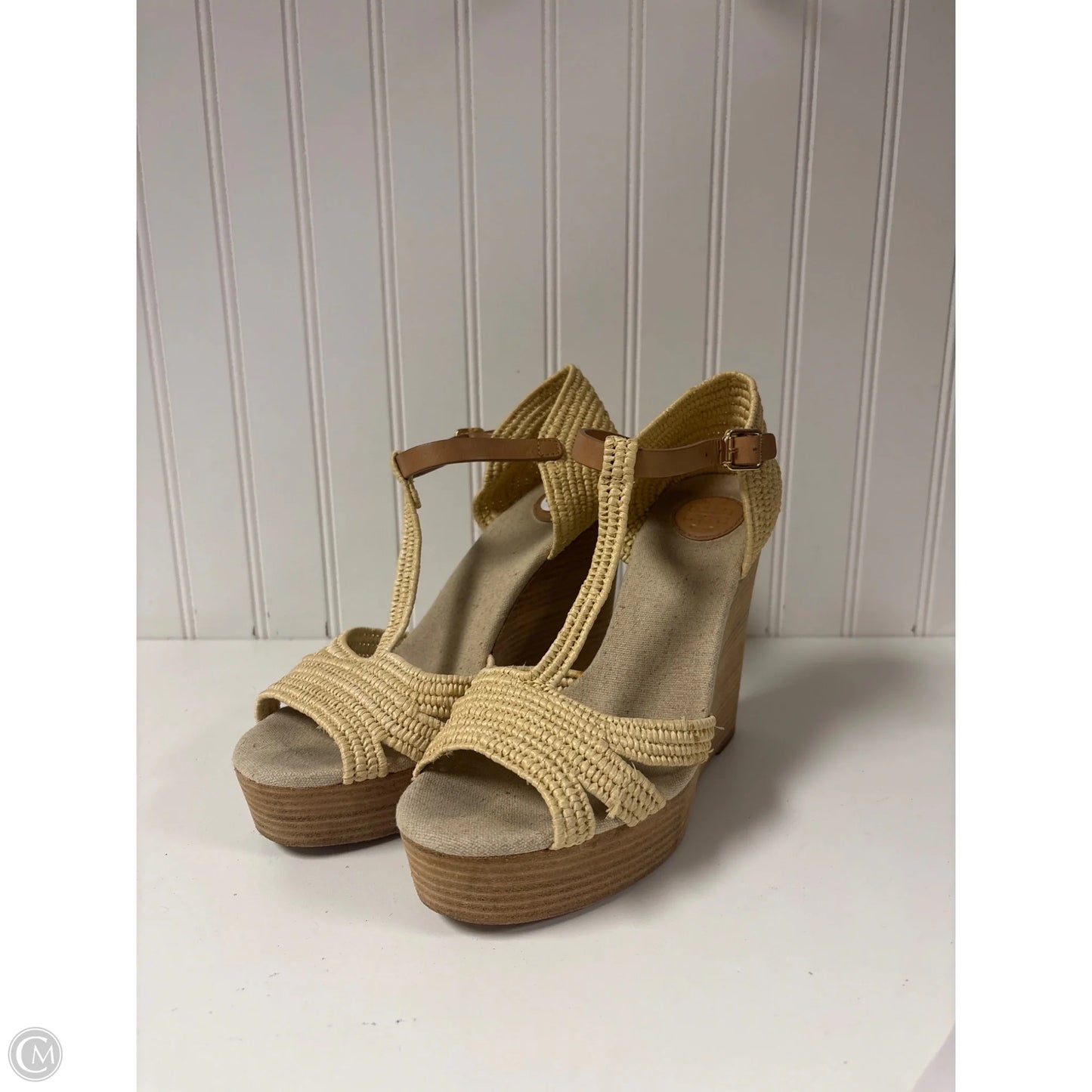 Sandals Designer By Tory Burch In Beige, Size: 9.5