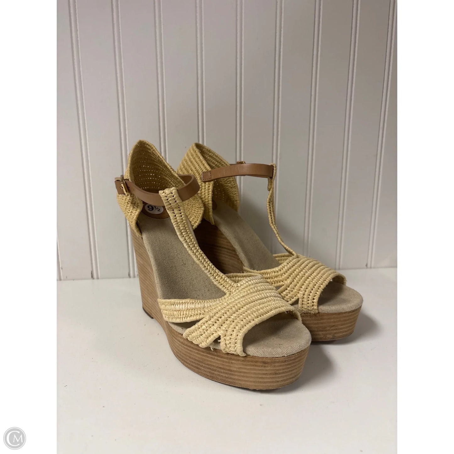 Sandals Designer By Tory Burch In Beige, Size: 9.5