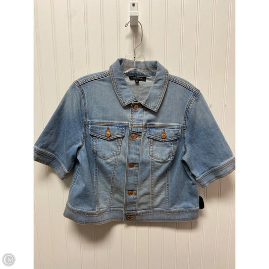 Jacket Shirt By Talbots In Blue Denim, Size: M