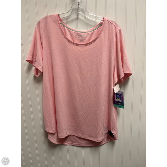 Athletic Top Short Sleeve By Reel Legends In Pink, Size: 1x
