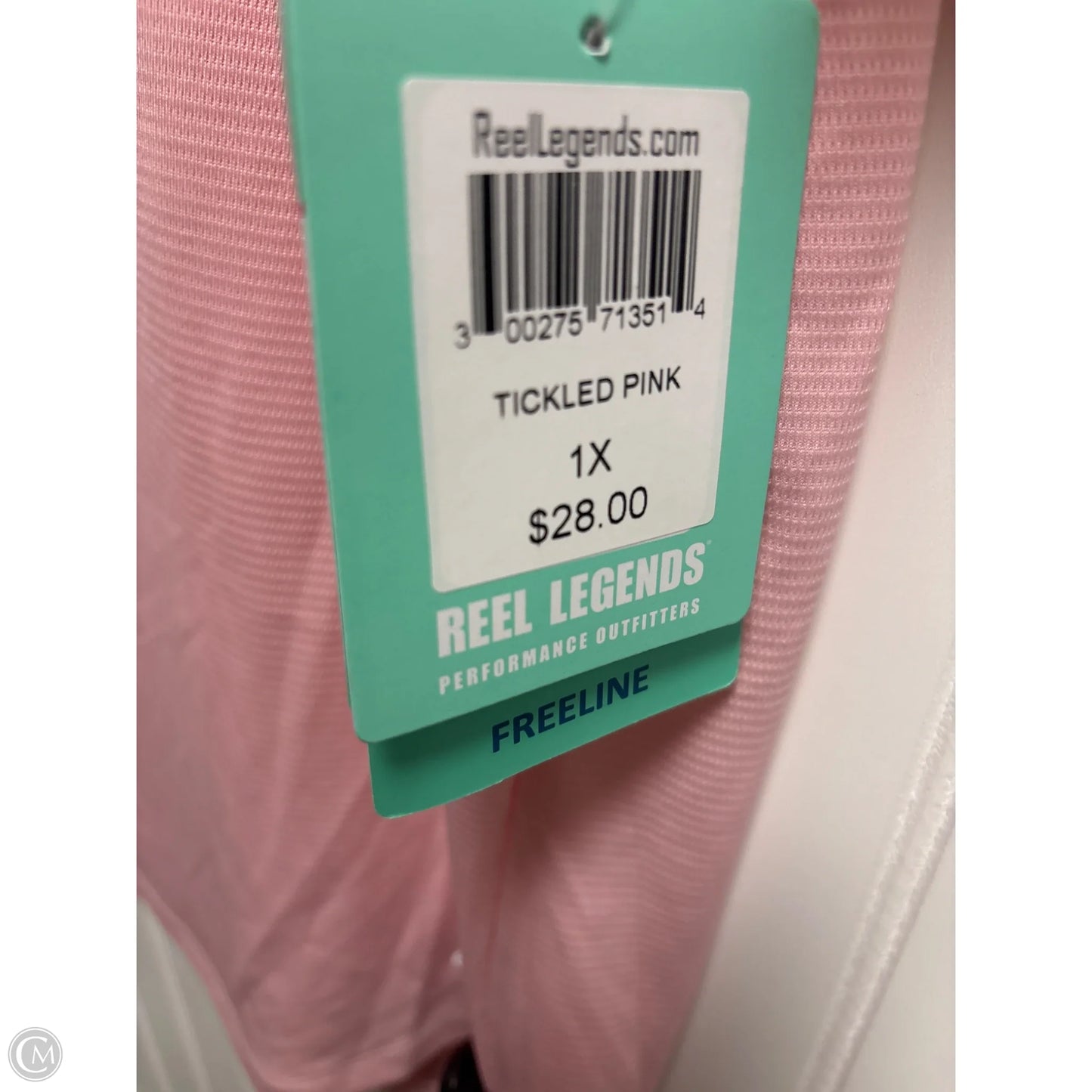 Athletic Top Short Sleeve By Reel Legends In Pink, Size: 1x