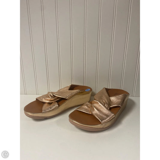 Sandals Heels Platform By Fitflop In Rose Gold, Size: 6