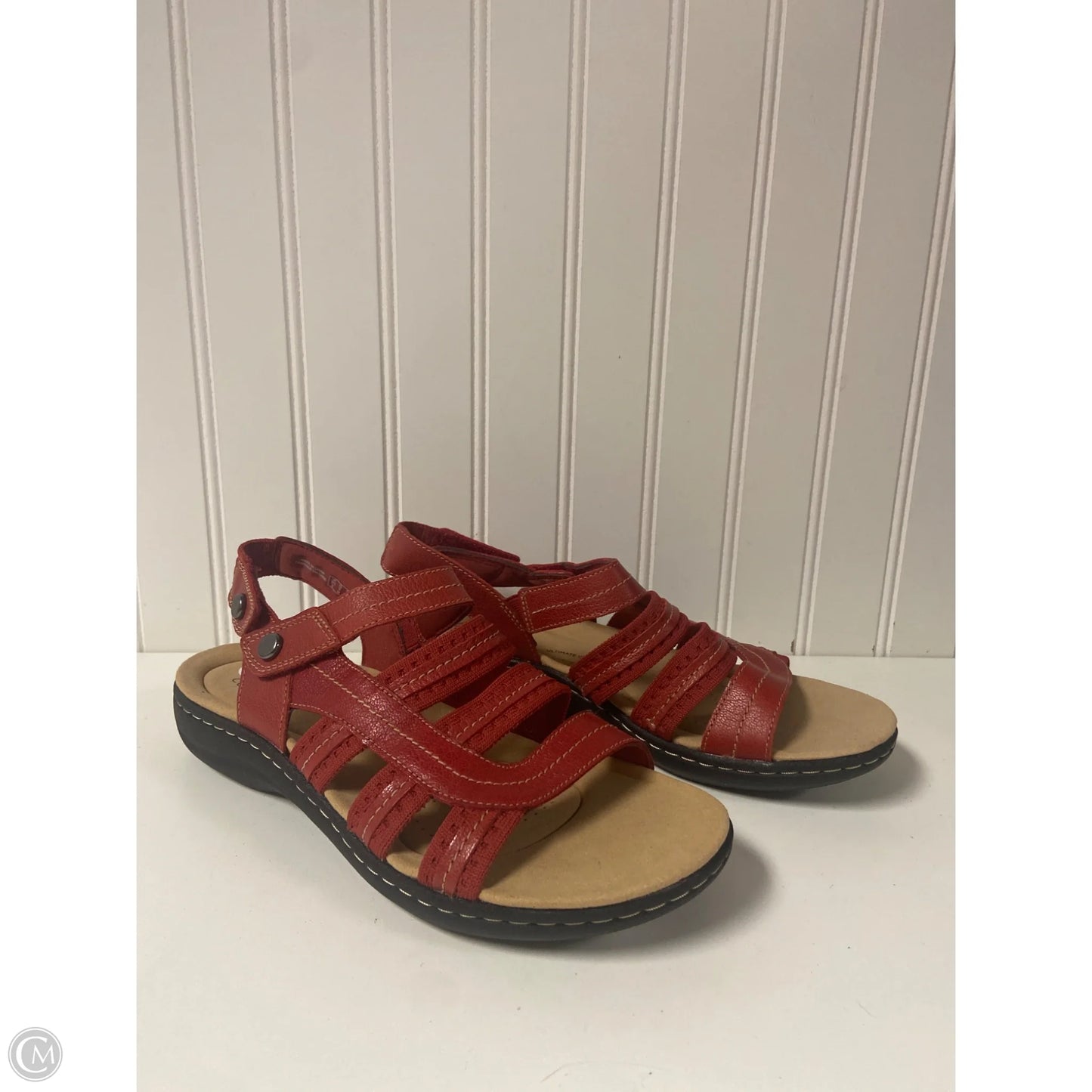Sandals Flats By Clarks In Red, Size: 9