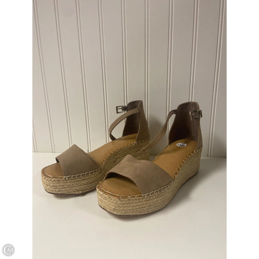 Sandals Heels Wedge By Kelly And Katie In Beige, Size: 6.5