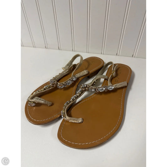 Sandals Flats By Unisa In Gold, Size: 7.5