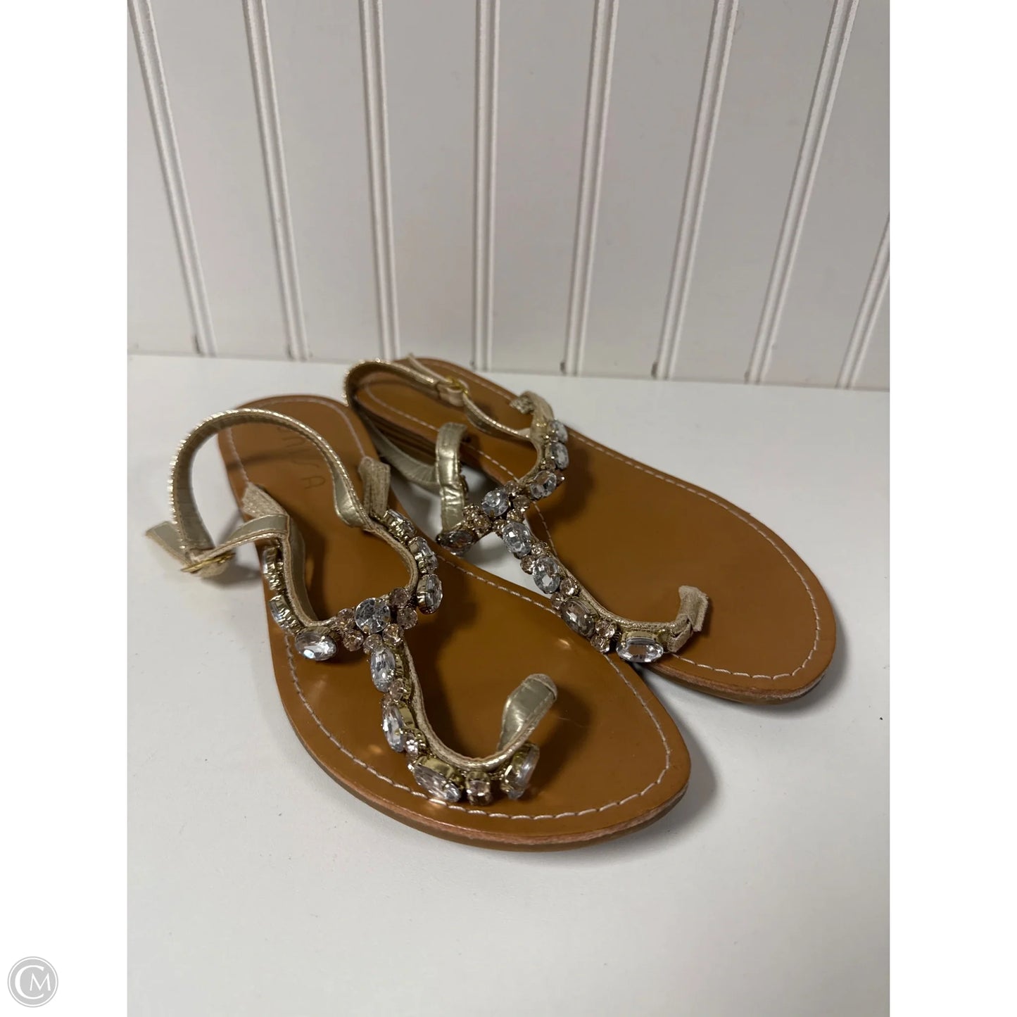 Sandals Flats By Unisa In Gold, Size: 7.5