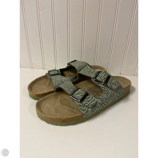 Sandals Flats By Clothes Mentor In Zebra Print, Size: 8.5